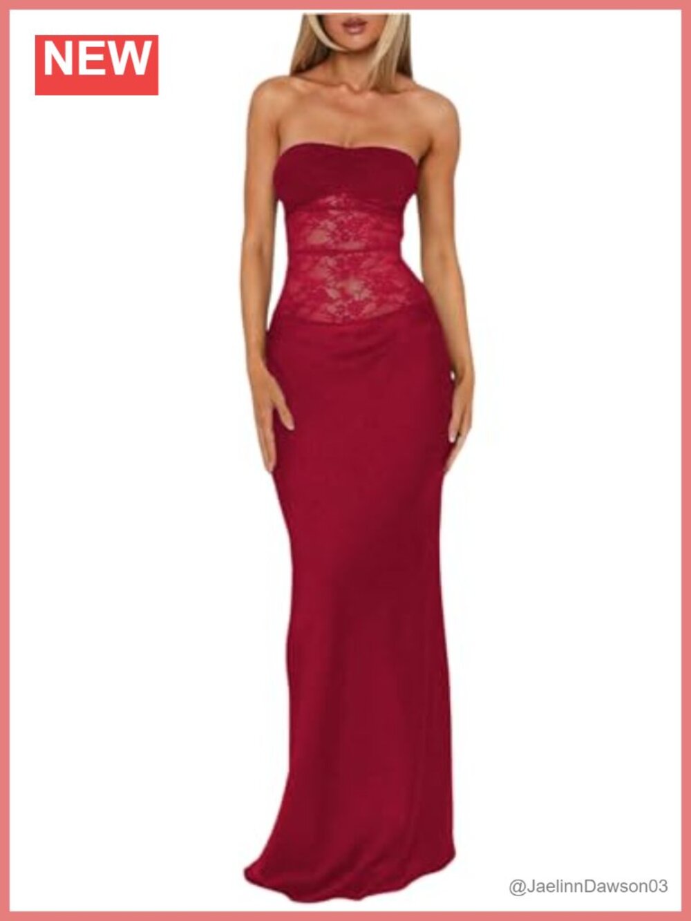 Lace Strapless Bodycon Maxi Dress Cocktail Night Out Party